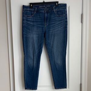 American Eagle Outfitters Next Level Stretch Dark Blue Ankle Jeans